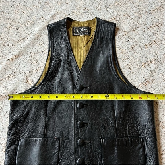Vintage Joo Kay leather vest size small lined - Picture 4 of 15